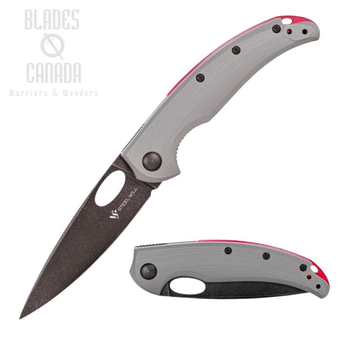 Steel Will Sedge Folding Knife, D2 Black SW 3.4", G10 Grey, F19M20